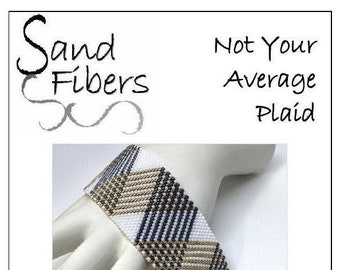 Peyote Pattern - Not Your Average Plaid Cuff / Bracelet - A Sand Fibers For Personal/Commercial Use PDF Pattern