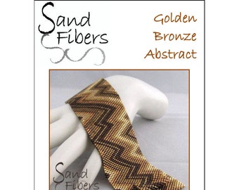 Peyote Pattern - Golden Bronze Abstract Cuff / Bracelet - A Sand Fibers For Personal/Commercial Use PDF Pattern