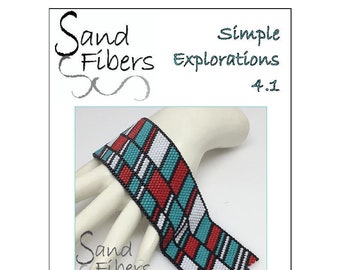 Peyote Pattern - Simple Explorations 4.1 Peyote Cuff / Bracelet  - A Sand Fibers For Personal and Commercial Use PDF Pattern