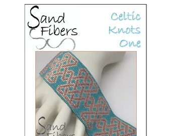 Peyote Pattern - Celtic Knots One Peyote Cuff / Bracelet  - A Sand Fibers For Personal and Commercial Use PDF Pattern