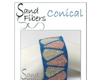 Peyote Pattern - Conical Peyote Cuff / Bracelet  - A Sand Fibers For Personal and Commercial Use PDF Pattern