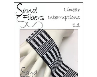 Peyote Pattern - Linear Interruptions 1.1 Peyote Cuff / Bracelet  - A Sand Fibers For Personal/Commercial Use PDF Pattern
