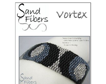 Peyote Pattern - Vortex Peyote Cuff / Bracelet  - A Sand Fibers For Personal/Commercial Use PDF Pattern