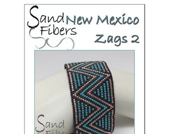 Peyote Pattern - New Mexico Zags 2 Peyote Cuff / Bracelet  - A Sand Fibers For Personal and Commercial Use PDF Pattern