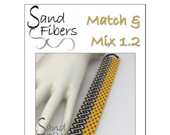 Peyote Pattern - Match & Mix 1.2 Peyote Cuff / Bracelet  - A Sand Fibers For Personal and Commercial Use PDF Pattern