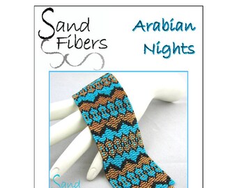 Peyote Pattern - Arabian Nights Peyote Cuff / Bracelet  - A Sand Fibers For Personal/Commercial Use PDF Pattern