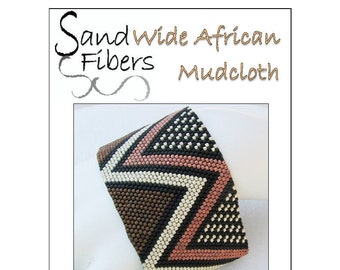 3 for 2 Program - Wide African Mudcloth Peyote Cuff/Bracelet - A Sand Fibers For Personal and Commercial Use PDF Pattern
