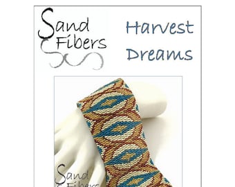 Peyote Pattern - Harvest Dreams Peyote Cuff / Bracelet  - A Sand Fibers For Personal and Commercial Use PDF Pattern