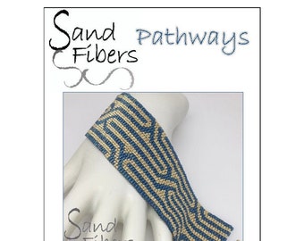 Peyote Pattern - Pathways Peyote Cuff / Bracelet  - A Sand Fibers For Personal/Commercial Use PDF Pattern