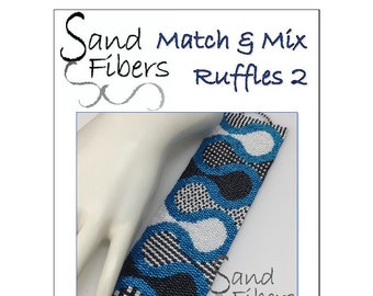 Peyote Pattern - Match & Mix Ruffles 2 Peyote Cuff / Bracelet  - A Sand Fibers For Personal and Commercial Use PDF Pattern