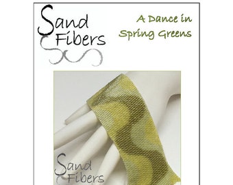 Peyote Pattern - A Dance in Spring Greens Peyote Cuff / Bracelet  - A Sand Fibers For Personal and Commercial Use PDF Pattern