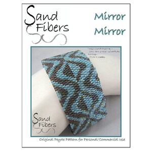 Peyote Pattern Mirror Mirror Peyote Cuff / Bracelet A Sand Fibers For Personal/Commercial Use PDF Pattern image 1