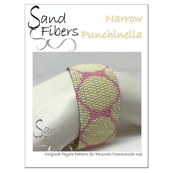 Peyote Pattern - Narrow Punchinella Peyote Cuff / Bracelet  - A Sand Fibers For Personal/Commercial Use PDF Pattern