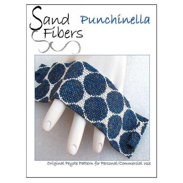 Peyote Pattern - Punchinella Peyote Cuff / Bracelet  - A Sand Fibers For Personal/Commercial Use PDF Pattern