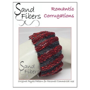 Romantic Corrugations Peyote Cuff A Sand Fibers For Personal/Commercial Use PDF Pattern image 1