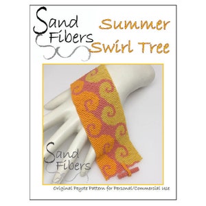 Peyote Pattern - Summer Swirl Tree Peyote Cuff / Bracelet  - A Sand Fibers For Personal/Commercial Use PDF Pattern