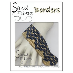 Peyote Pattern Borders Peyote Cuff / Bracelet A Sand Fibers For Personal/Commercial Use PDF Pattern image 1