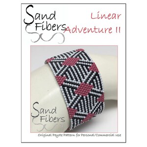 Peyote Pattern Linear Adventure II Peyote Cuff / Bracelet A Sand Fibers For Personal and Commercial Use PDF Pattern image 1