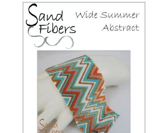 Peyote Pattern - Wide Summer Abstract Cuff / Bracelet - A Sand Fibers For Personal/Commercial Use PDF Pattern