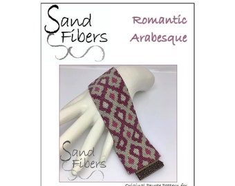 Peyote Pattern - Romantic Arabesque Peyote Cuff / Bracelet  - A Sand Fibers For Personal and Commercial Use PDF Pattern