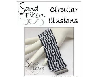 Peyote Pattern - Circular Illusions Peyote Cuff / Bracelet  - A Sand Fibers For Personal and Commercial Use PDF Pattern