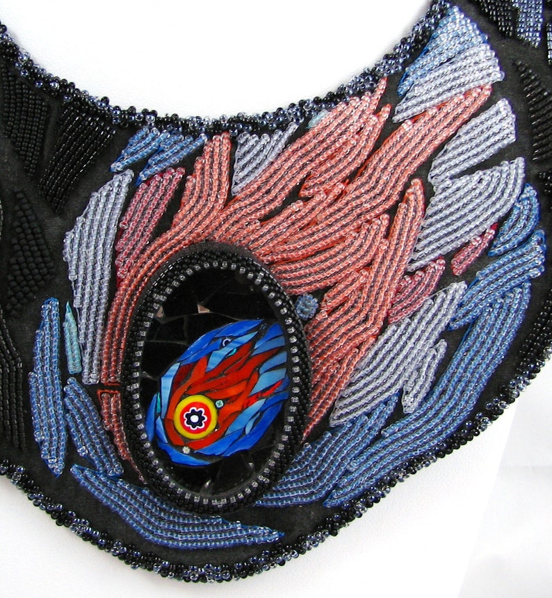 Cosmic Collar A Collaboration in Beadweaving, Bead Embroidery, and Mosaic Art 2600 image 2