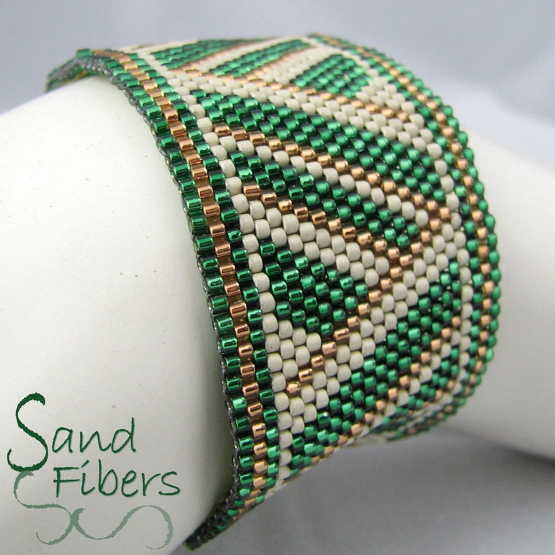 Peyote Pattern Erlina's Braid Peyote Cuff / Bracelet A Sand Fibers For Personal/Commercial Use PDF Pattern image 2