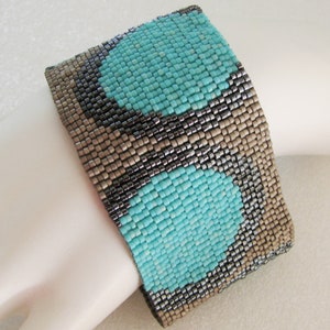 Peyote Pattern Fashionable Circles Peyote Cuff / Bracelet A Sand Fibers For Personal/Commercial Use PDF Pattern image 3