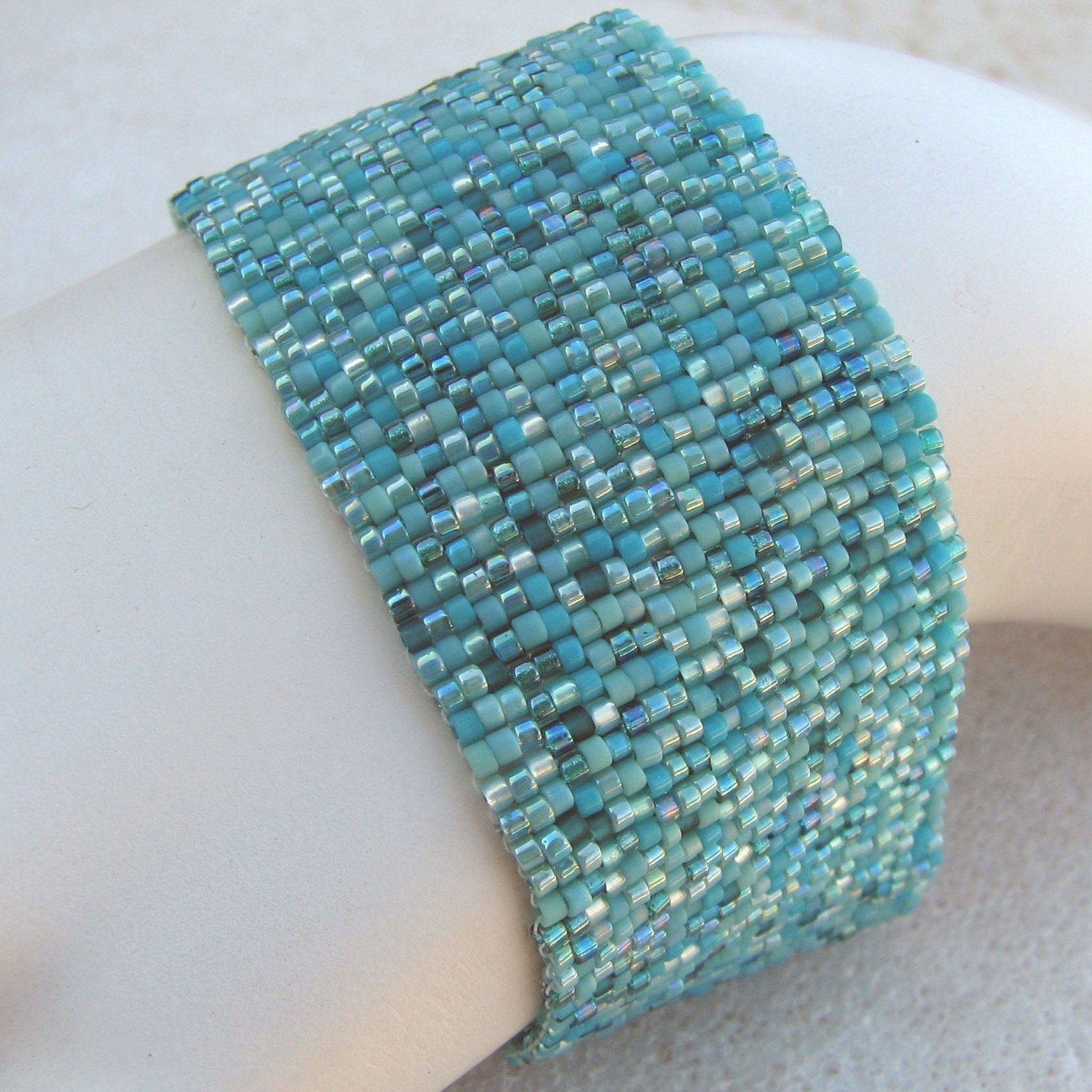 Tantalizingly Turquoise Peyote Cuff / Peyote Bracelet 2474 | Etsy