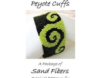 Peyote Pattern - Fiddle Dee Dee Peyote Cuffs - A Sand Fibers  PDF Pattern Package for Personal Use Only - 3 for 2