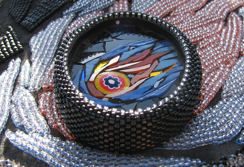 Cosmic Collar A Collaboration in Beadweaving, Bead Embroidery, and Mosaic Art 2600 image 3
