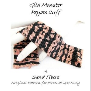Peyotemönster - Gila Monster Manschett/Armband - Sandfibrer Endast för personligt bruk PDF-mönster - 3 för 2-rabattprogram