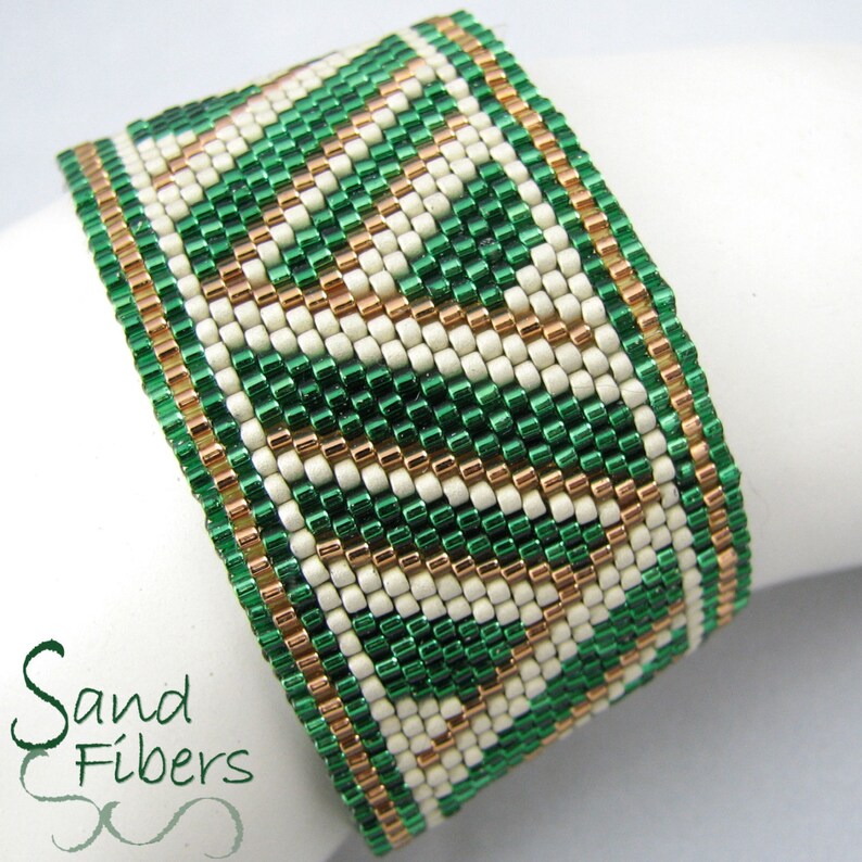 Peyote Pattern Erlina's Braid Peyote Cuff / Bracelet A Sand Fibers For Personal/Commercial Use PDF Pattern image 3