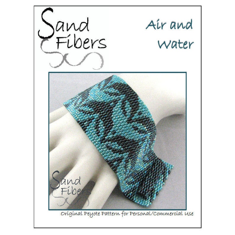 Peyote Pattern Air and Water Peyote Cuff / Bracelet A Sand Fibers For Personal/Commercial Use PDF Pattern image 1