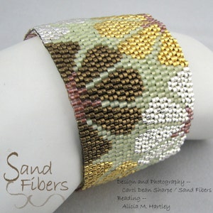 Peyote Pattern Mixed Metal Blooms Peyote Cuff / Bracelet A Sand Fibers ...