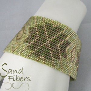 Peyote Pattern Verdant Enchantment Peyote Cuff / Bracelet A Sand Fibers For Personal/Commercial Use PDF Pattern image 2