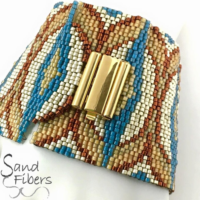 Peyote Pattern Harvest Dreams Peyote Cuff / Bracelet A Sand Fibers For Personal and Commercial Use PDF Pattern image 5