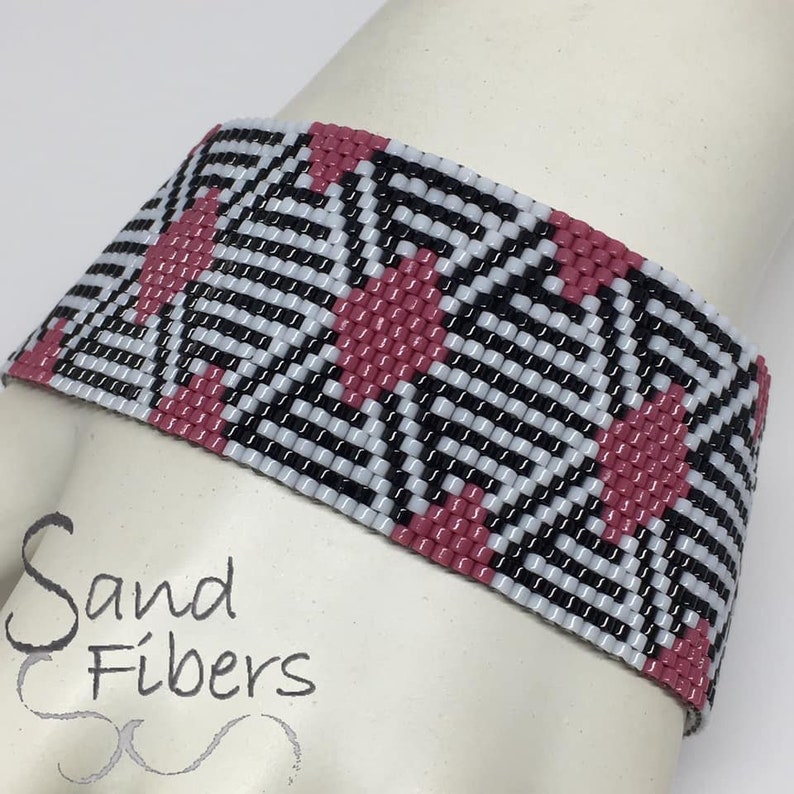 Peyote Pattern Linear Adventure II Peyote Cuff / Bracelet A Sand Fibers For Personal and Commercial Use PDF Pattern image 3
