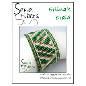 Peyote Pattern Erlina's Braid Peyote Cuff / Bracelet A Sand Fibers For Personal/Commercial Use PDF Pattern image 1