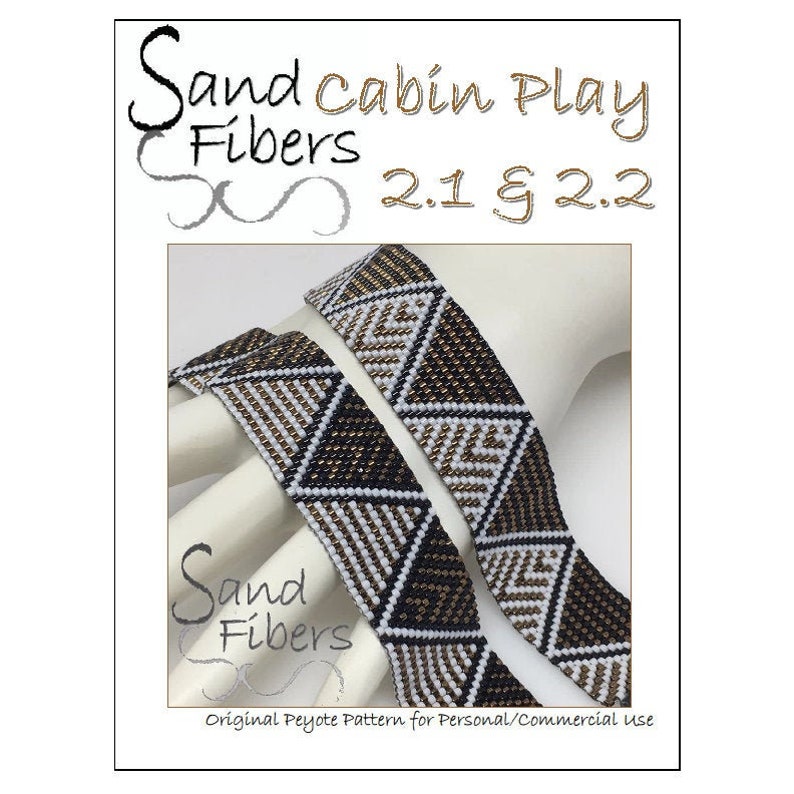 Peyote Pattern Cabin Play 2.1 & 2.2 Peyote Cuff / Bracelet A Sand Fibers For Personal/Commercial Use PDF Pattern image 1