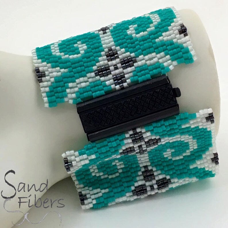 Peyote Pattern Scrolling Along Peyote Cuff / Bracelet A Sand Fibers For Personal and Commercial Use PDF Pattern image 5