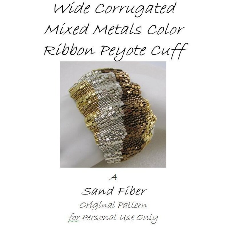 Download Peyote Pattern WIDE Corrugated Mixed Metals Color Ribbon ...