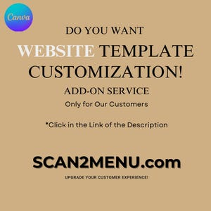 Canva Website Template Customization | Restaurant Menu Website Edit | Add-On for Existing Customers