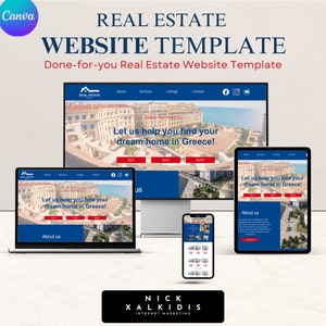 Real Estate Canva Website, Canva Website For Real Estate Agents & Businesses, Real Estate Marketing, Real Estate Website, One Page Website,