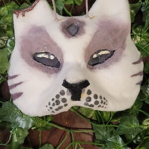Purple Alien cat therian mask