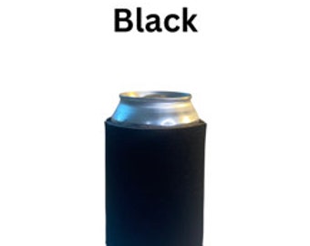Enfriadores de latas de bebidas de espuma plegables estándar en blanco Lote de 25 negro