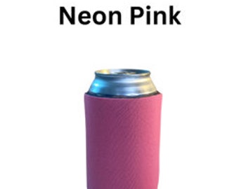 Blank Standard Collapsible Foam Beverage Can Coolers Lot of 25 Neon Pink