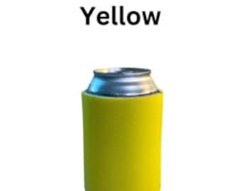 Blank Standard Collapsible Foam Beverage Can Coolers Lot of 25 Yellow