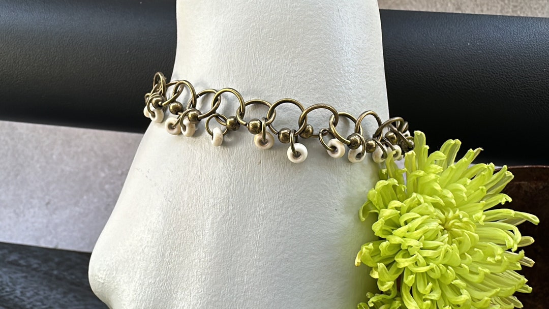 The lana Design Unique Chainmail Bracelet Featuring Antique Bronze ...