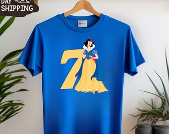 Custom Snow White Birthday Shirt | Personalized age Shirt | 5 6 7 8 9 tshirt | Snow White Tshirt | Funny Snow White Shirt | Birthday Tee